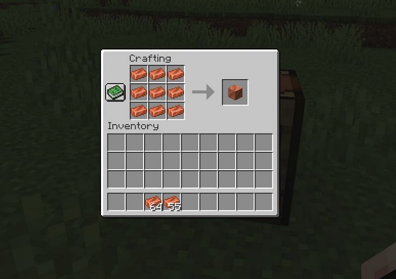Players will need nine copper ingots to craft a copper block (Image via Minecraft)