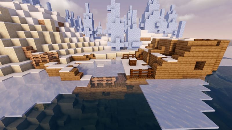 A shipwreck in the game (Image via Minecraft)
