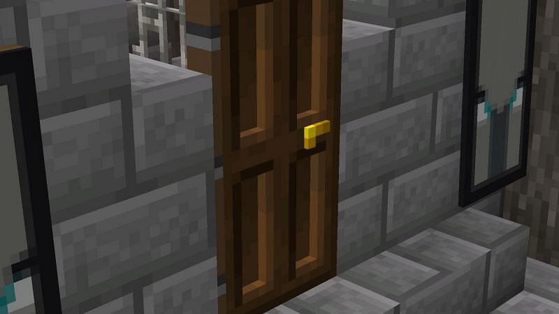 A 3D door in the game (Image via Minecraft)