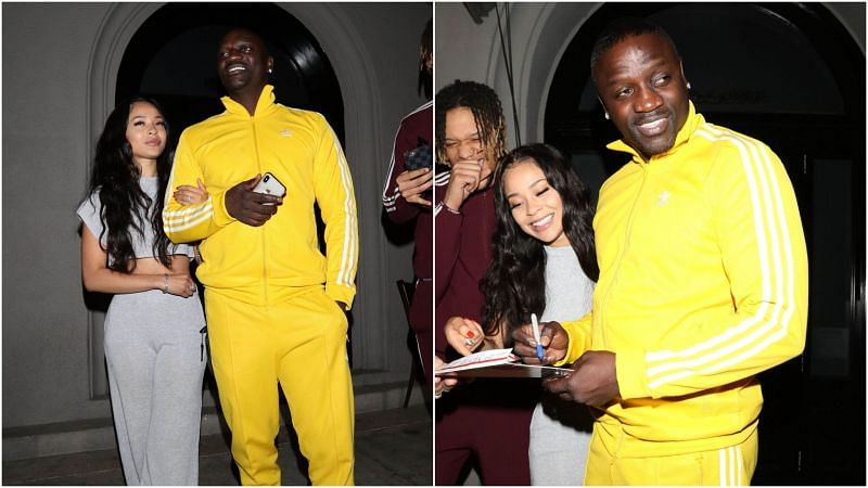 Akon and Tomeka Thiam are seen on February 12, 2018 in Los Angeles, California (Image via Getty Images)