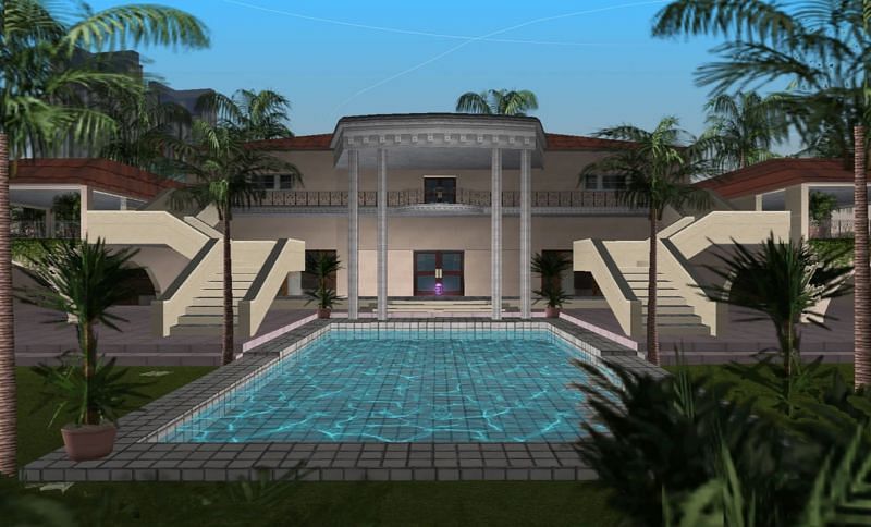GTA Vice City players can turn properties into paradise (Image via Rockstar Games)