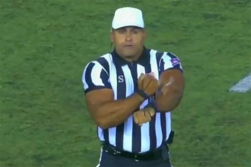 Enormous college football ref Christian Watson goes viral