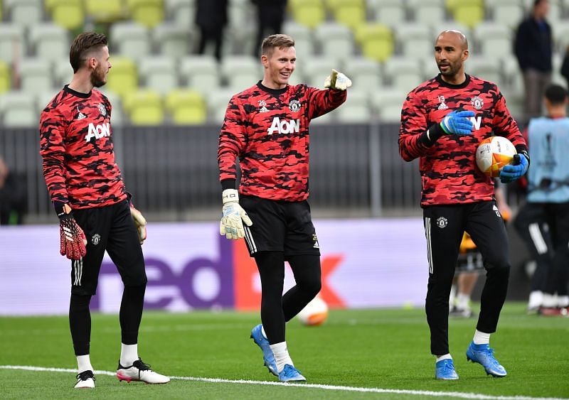 David De Gea (Left), Dean Henderson (Center) and Lee Grant (Right)