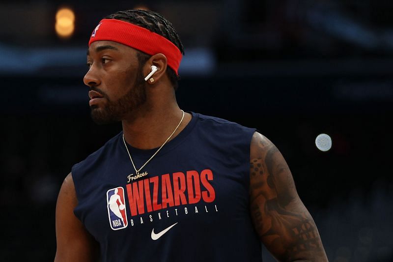 John Wall warms up before an NBA game.