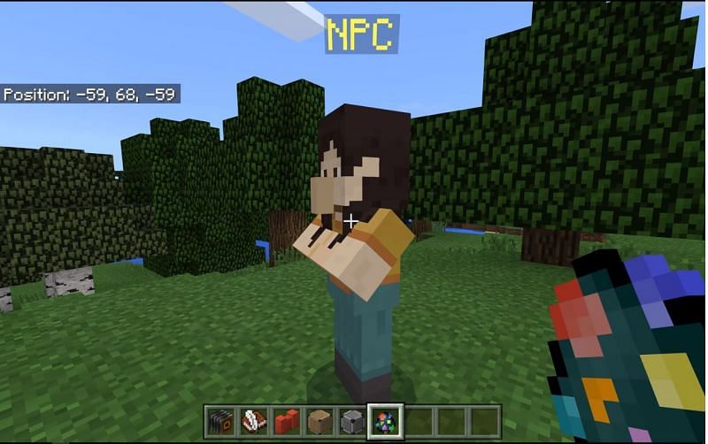 An NPC spawns looking similar to the standard Minecraft villager (Image via Minecraft)