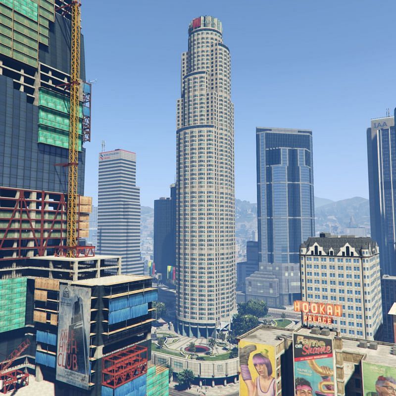 The Maze Bank Tower Office and Garage in GTA Online (Image via Rockstar Games)