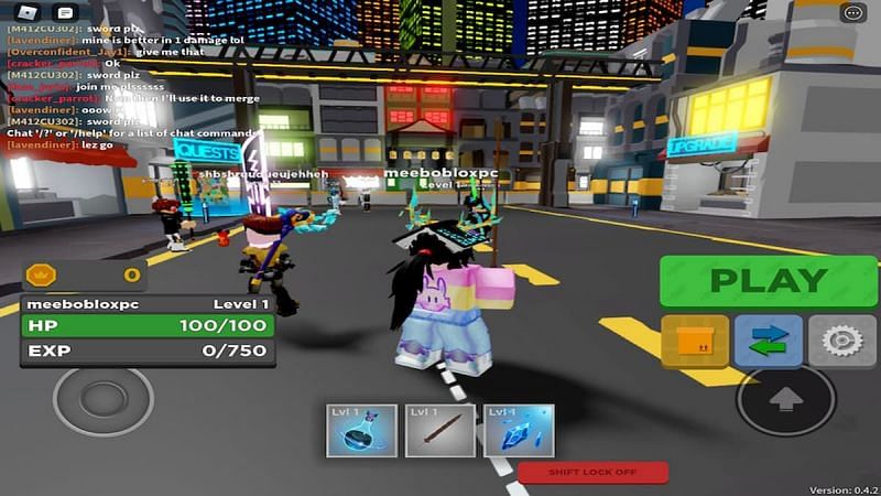 A player battling in Blade Quest. (Image via Roblox Corporation)