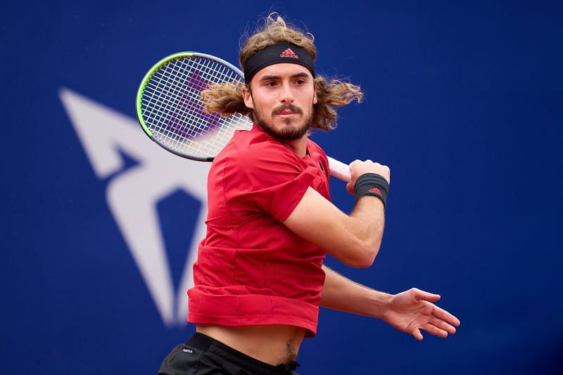 Stefanos Tsitsipas at the 2021 Barcelona Open.