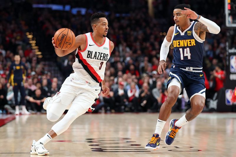 CJ McCollum in action against the Denver Nuggets