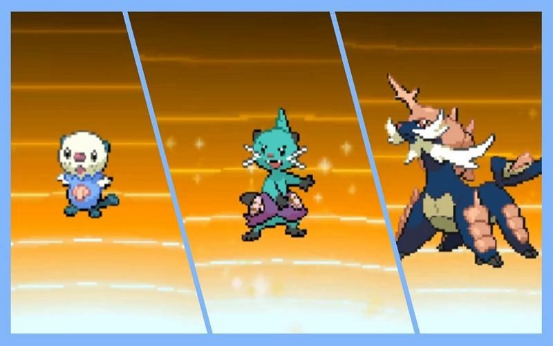 Oshawott evolves into Dewott, and Samurott afterward (Image via Jazz that Shiny)