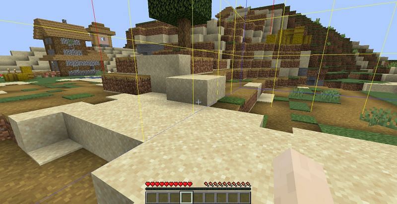 Visible chunk borders (Image via Minecraft)