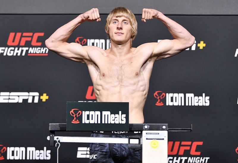 Paddy Pimblett at the official weigh-ins ahead of UFC Fight Night: Brunson v Till
