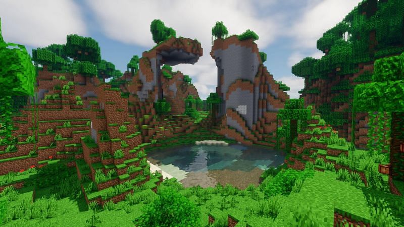 Modified jungle edge biome (Image via Minecraft)
