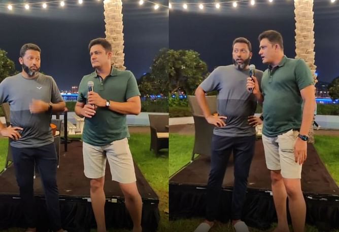 IPL 2021: [Watch] Anil Kumble and Wasim Jaffer steal the show during a Karaoke session involving Punjab Kings contingent