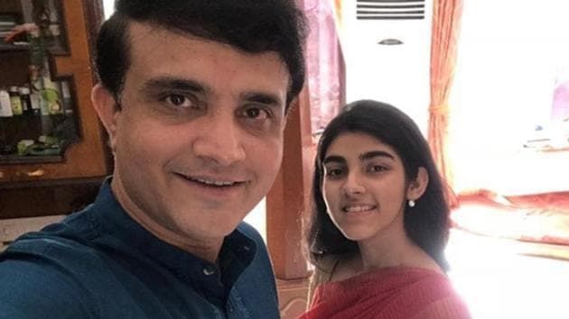 Sourav Ganguly with his Daughter