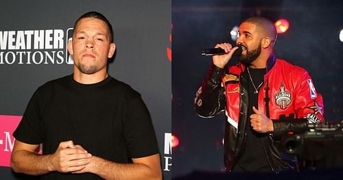 Nate Diaz (left), Drake (right)