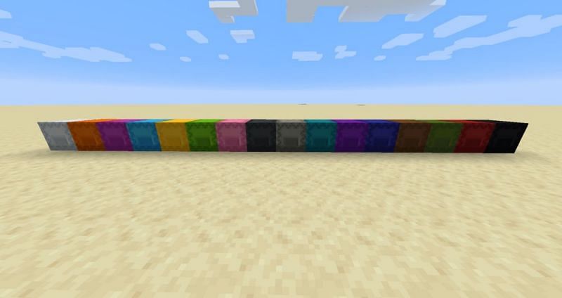 Coloured shulkers (Image via Minecraft)