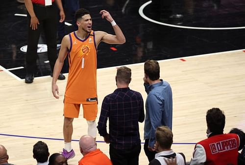 Devin Booker takes on the LA Clippers crowd