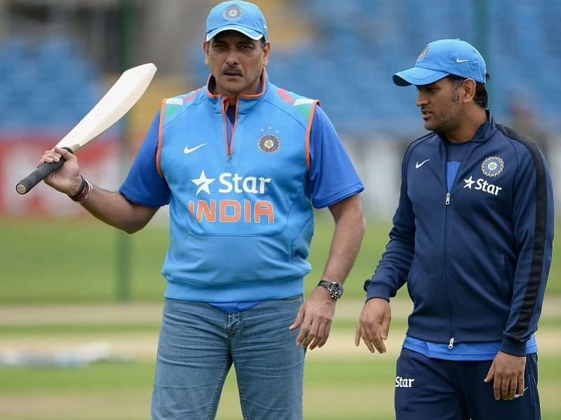 Ravi Shastri and MS Dhoni. (Pic: Getty Images)