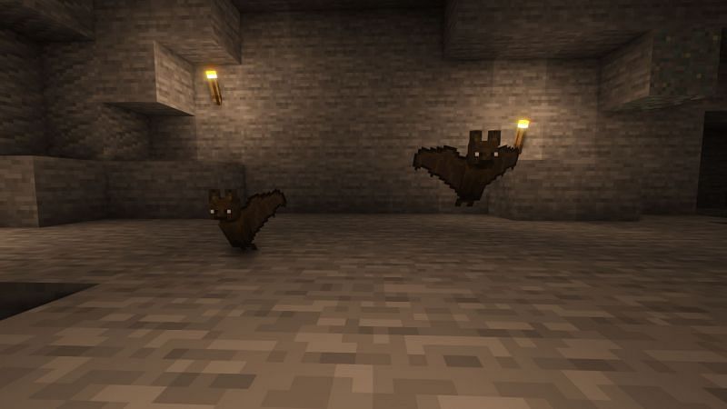 Bats in the game (Image via Minecraft)