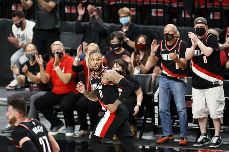 Portland Trail Blazers in action during an NBA playoff game.