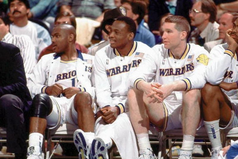 &lt;a href=&#039;https://www.sportskeeda.com/basketball/tim-hardaway-jr&#039; target=&#039;_blank&#039; rel=&#039;noopener noreferrer&#039;&gt;Tim Hardaway&lt;/a&gt;, Mitch Richmond and Chris Mullin of the Golden State Warriors [Source: Bleacher Report]