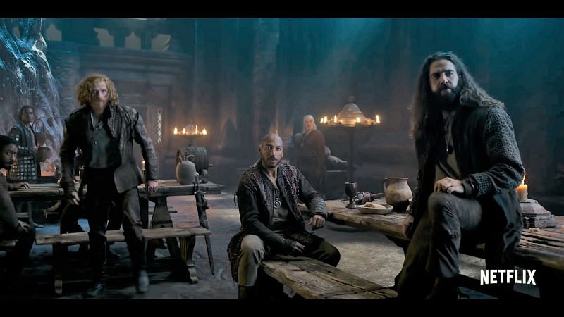 Lambert, Eskel, and Coen in the trailer. (Image via Netflix)