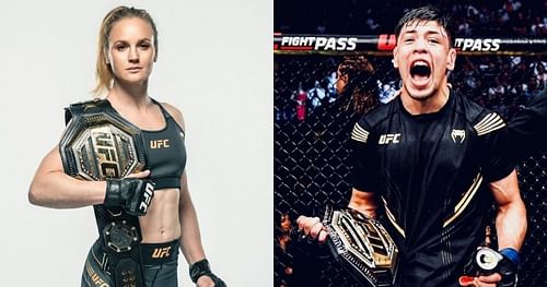 Valentina Shevchenko (left), Brandon Moreno (right) [Images Courtesy: @BulletValentina via Twitter, @theassassinbaby via Instagram]