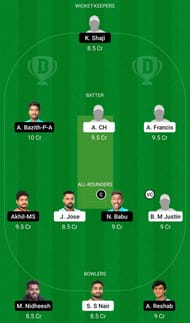 Dream11 Team for Eranakulam Cricket Club vs Tripunithura Cricket Club - Kerala Club Championship 2021.