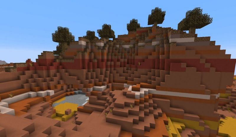 Modified badlands plateau biome (Image via Minecraft)