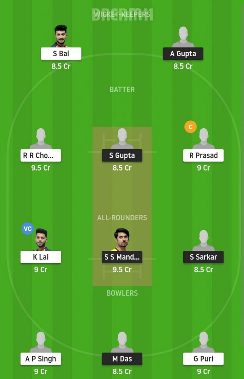 KW vs KH Dream11 Fantasy Suggestion #1