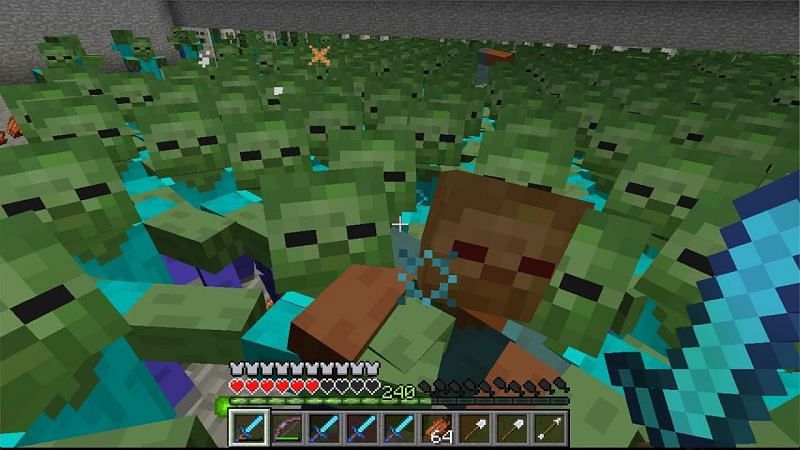 Zombies in Minecraft (Image via Stanley Like Cyan on YouTube)