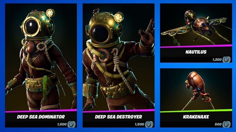 The Deep Sea Dominator and Deep Sea Destroyer skins are up for grabs (Image via Fortnite/Epic Games)