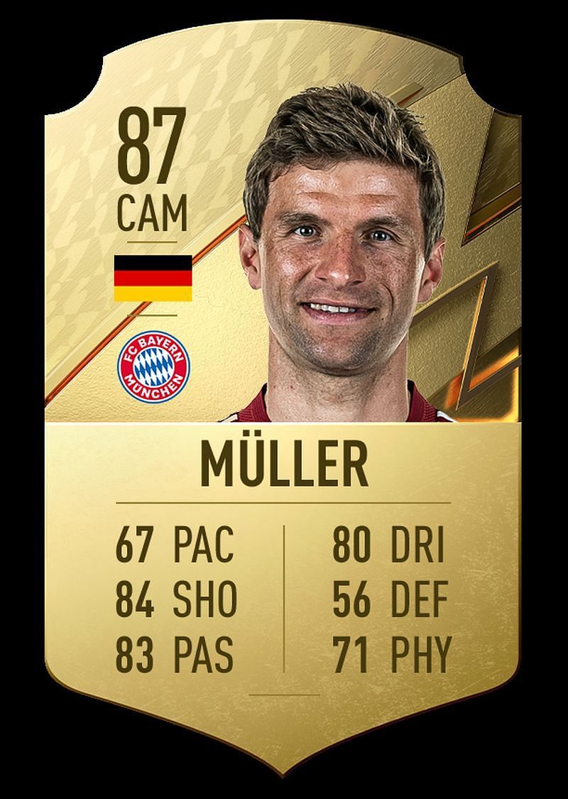 Thomas M&uuml;ller has been a standout for a decade-plus (Image via EA Sports - FIFA 22)