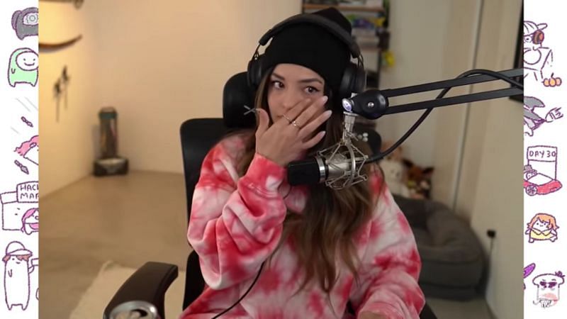 Valkyrae breaks down on livestream explaining how her mistake led to a fan receiving death threats (Image via ShrimpTV on YouTube)