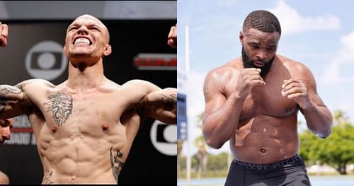 Anthony Smith (left; Image Credit: @lionheartasmith) and Tyron Woodley (right; Image Credit: @twoodley)