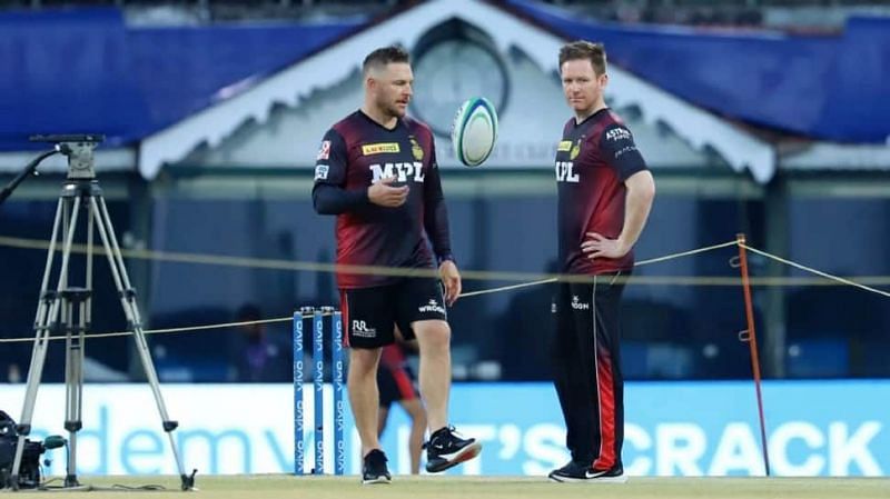 Can McCullum (L) and Morgan turn things around for KKR? (Pic Credits: Zee News)