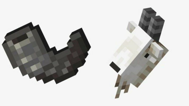When goats hit a solid block by ramming, they can drop their horns for players (Image via Mojang).