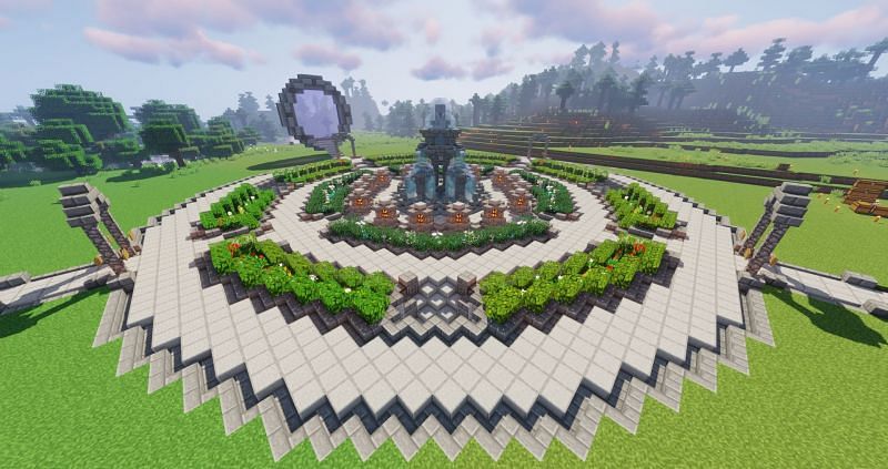 The spawn area is typically seen as a safe haven from other threats and players (Image via Minecraft)