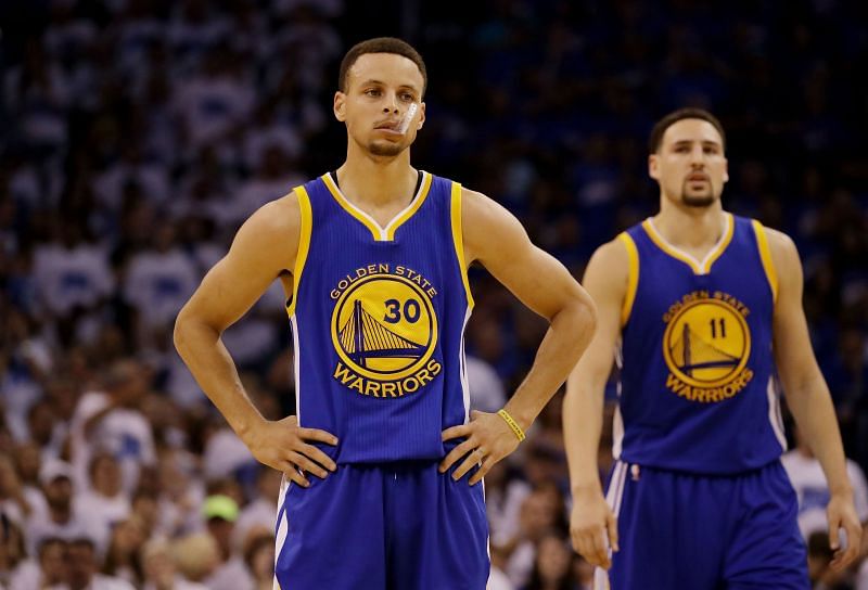 Stephen Curry and Klay Thompson of the Golden State Warriors