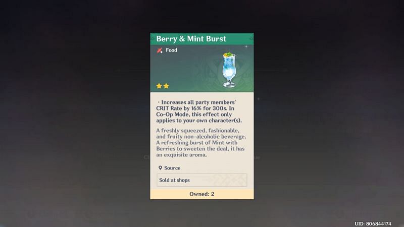 Berry &amp; Mint Burst (Image via Genshin Impact)