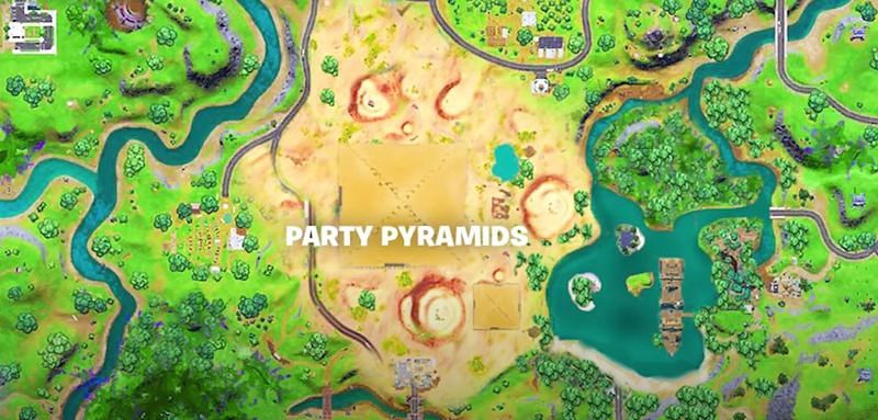 Party Pyramids POI in Fortnite Chapter 2 Season 8 (Image via Ako/Twitter)