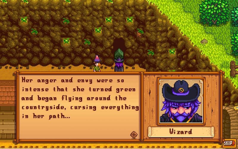 Stardew Valley player having a conversation with The Wizard (Image via u/xScoot on Reddit)