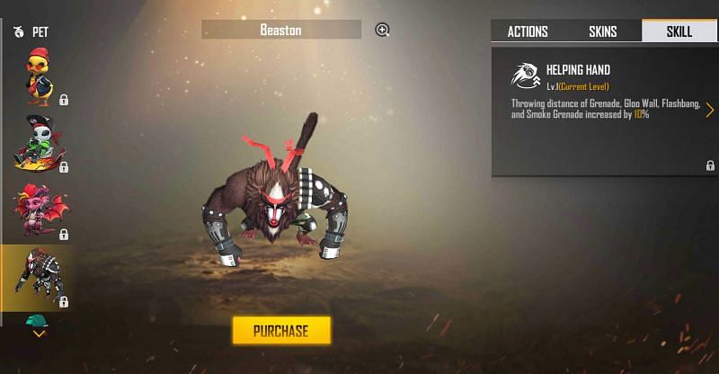 Beaston&#039;s Helping Hand ability (Image via Free Fire)