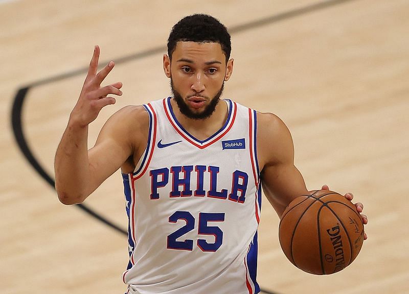 Ben Simmons in action during the 2021 NBA Playoffs