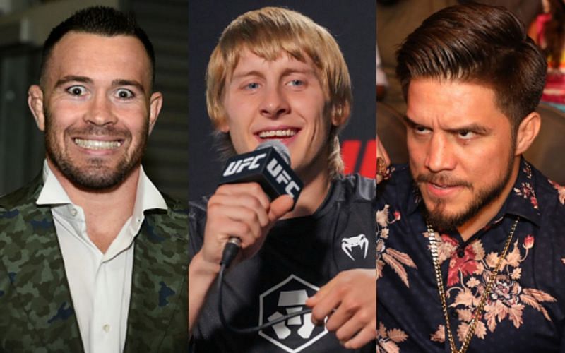 Colby Covington (left); Paddy Pimblett (center); Henry Cejudo (right)