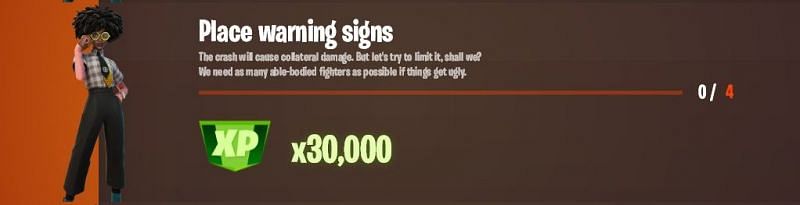 &quot;Place warning signs Fortnite week 14 Legendary Challenge(Image via Lazyleaks_)