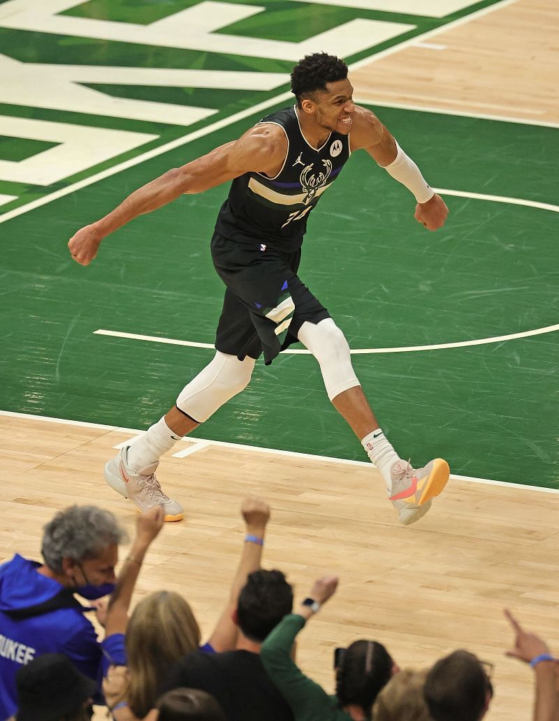 Giannis Antetokounmpo #34 of the Milwaukee Bucks