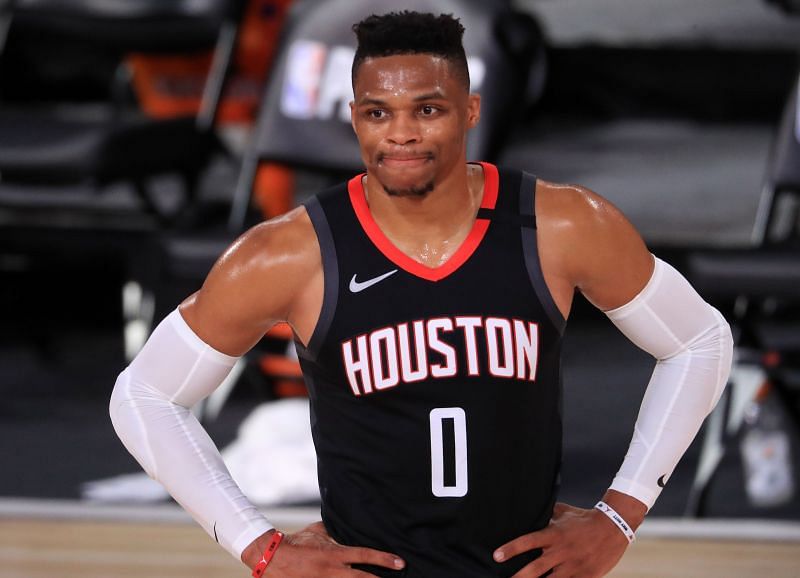 Russell Westbrook in Houston Rockets colors