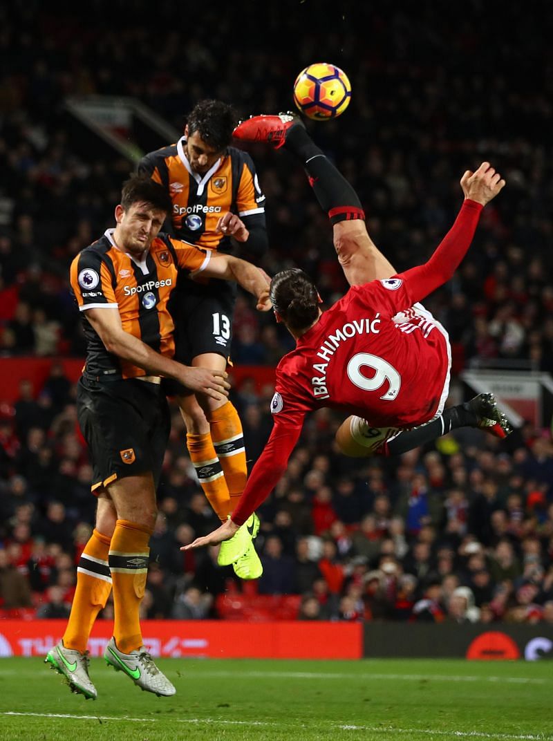 Ibrahimovic with a stunning acrobatic effort vs Hull City